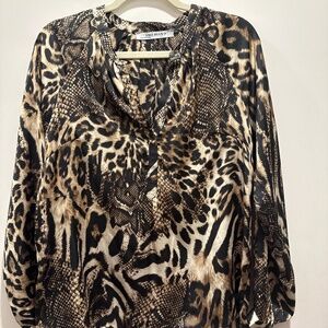 Animal print v-neck top